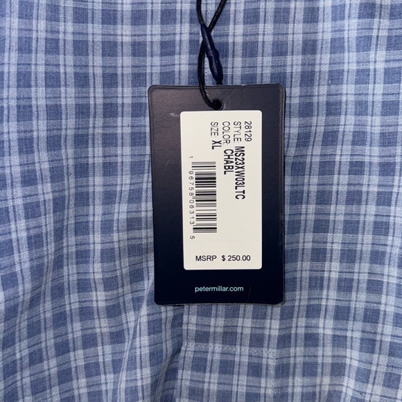 Peter Millar Crown Crafted Flex Finish Excursionist Cotton Shirt Chambray Blue - Picture 8 of 15